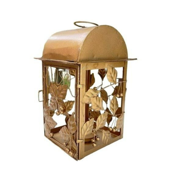 Gold Finish Metal Candle Lantern Handcrafted Metalworks‎ 9x6inch - Picture 6 of 11
